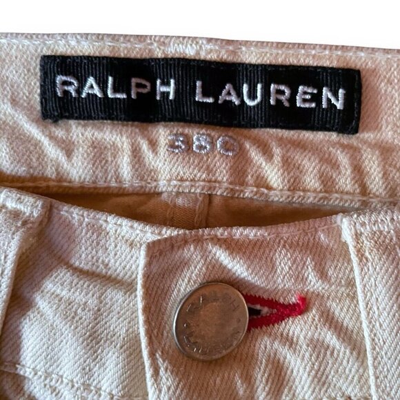 Ralph Lauren Black Label Womens 380 Jeans Sz 26 Cream Slim Bootcut Made in Italy - Picture 4 of 7